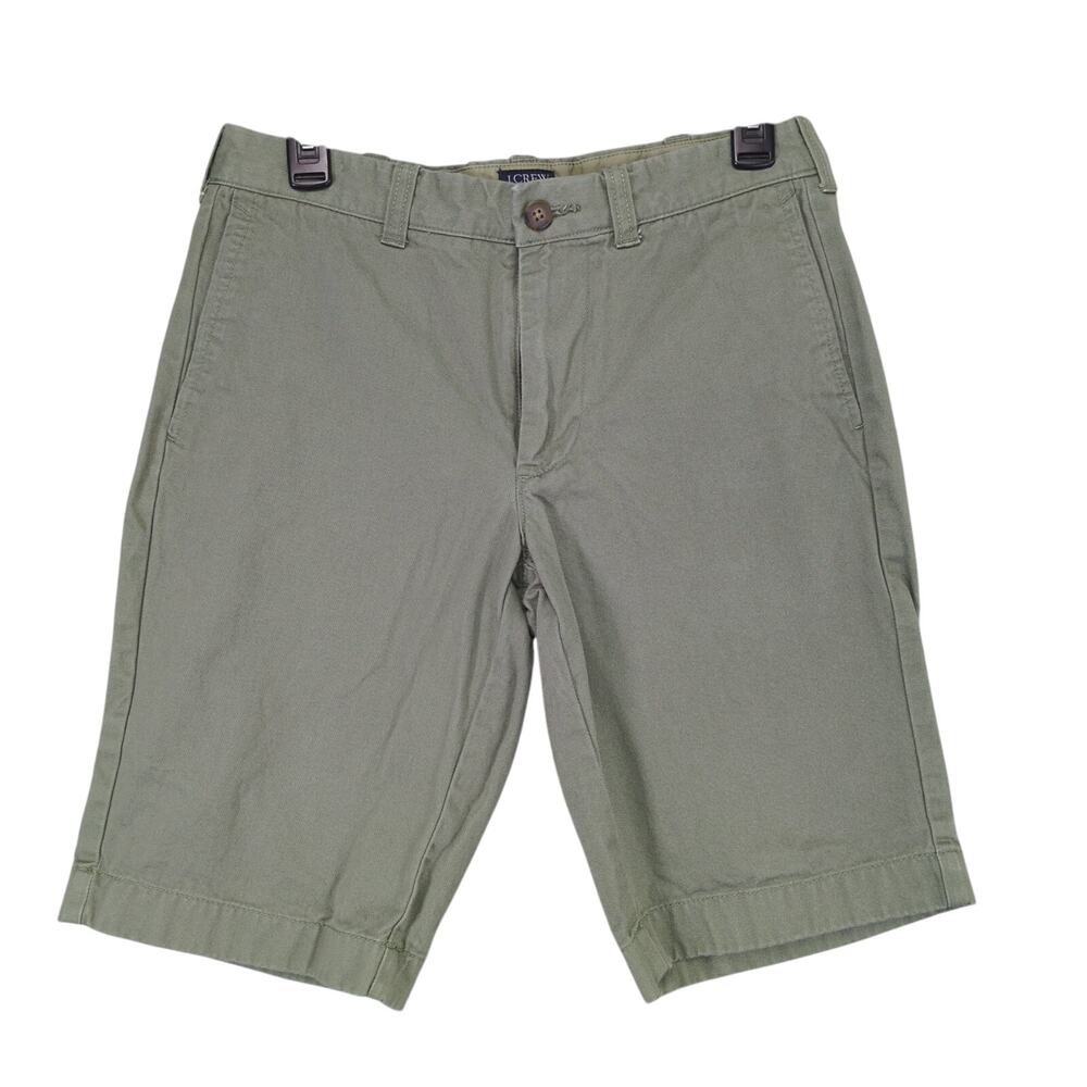 J Crew Rivington Men's 29x11 Chino Shorts, Green Khaki Slim Fit Gorpcore Preppy